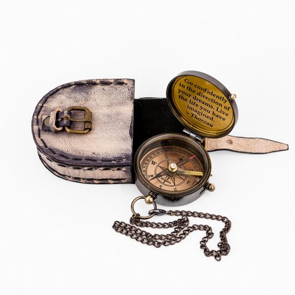 Brass Pirates Compass 2 Inch Authentic Nautical Navigation Compass gift for him - Picture 4 of 15